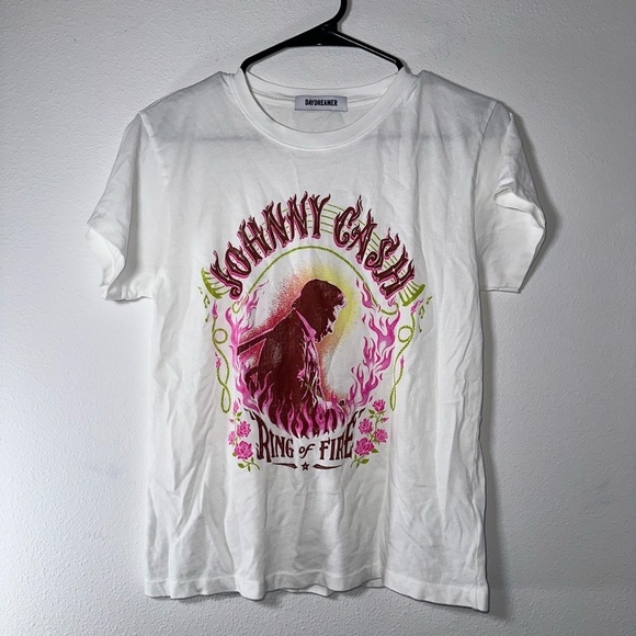 Daydreamer Johnny Cash Ring Of Fire Tour Tee in Vintage White NWOT - Picture 7 of 10
